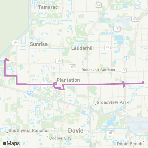 Broward County Transit Broward Blvd Local map