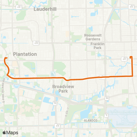 Broward County Transit Davie Blv Local map