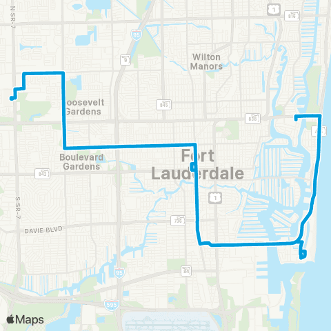 Broward County Transit Lauderhill - Browterm - Galleria / Pts Of America map