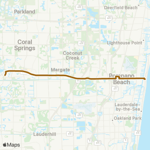 Broward County Transit Atlantic Blv Local map