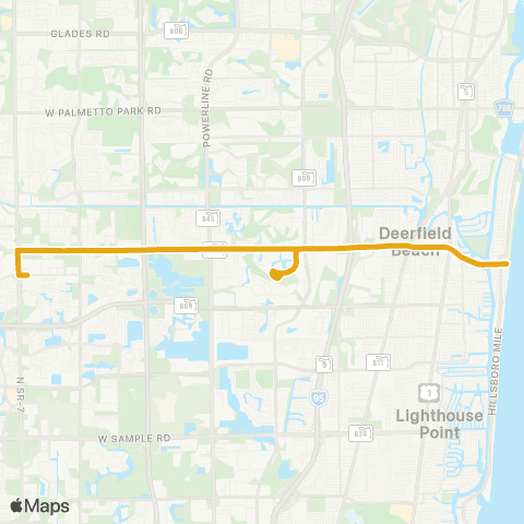 Broward County Transit Hillsboro Blv Local map
