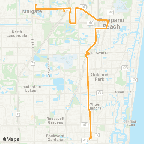 Broward County Transit Andrews Ave Local map