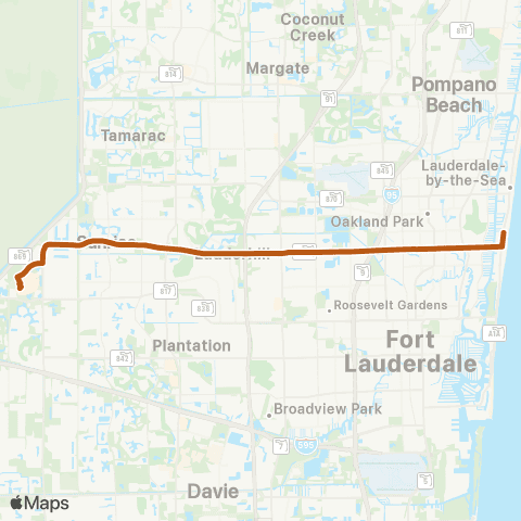 Broward County Transit Oakland Park Blvd Local map