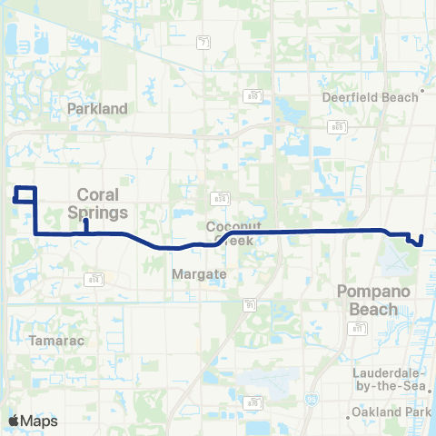 Broward County Transit Copans Rd / royal Plam Blv Local map