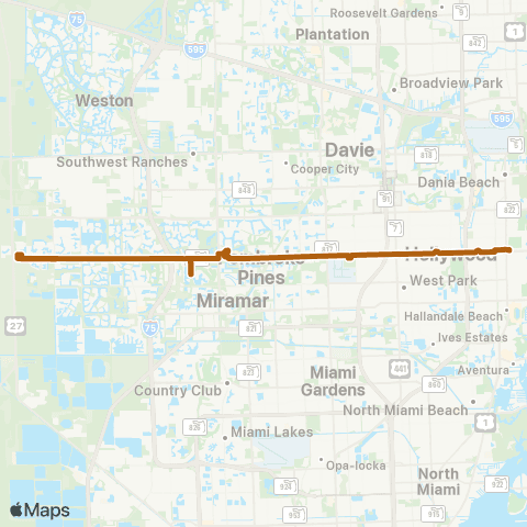 Broward County Transit Hollywood Blv / Pines Blv Local map