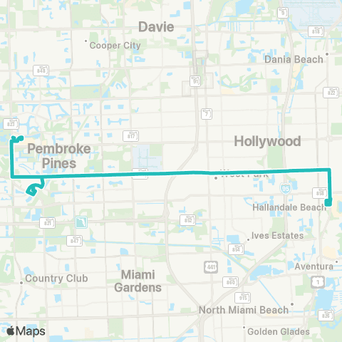Broward County Transit Pembroke Rd Local map