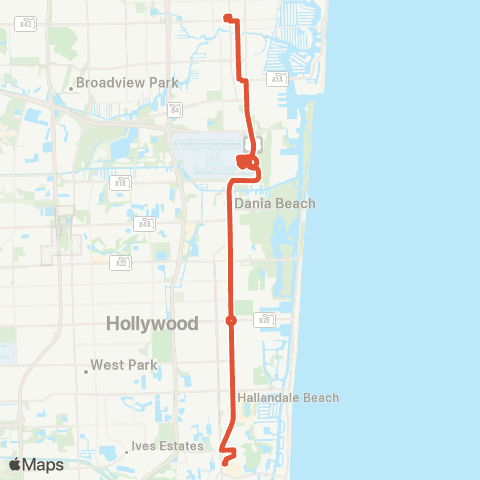 Broward County Transit Us 1 Local map