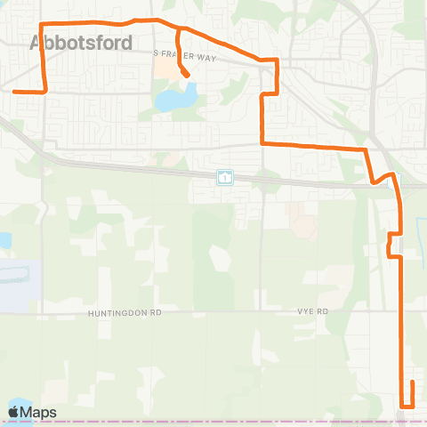 BC Transit Fraser Valley Region Clearbrook / Huntingdon map