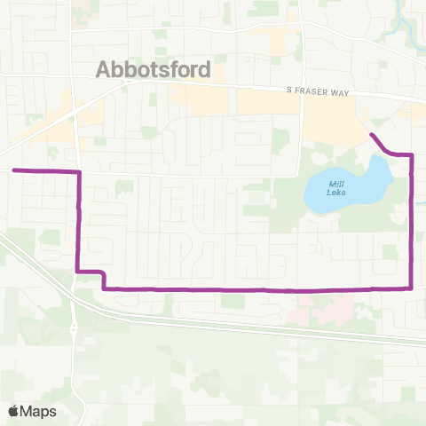 BC Transit Fraser Valley Region Clearbrook / Bourquin via Hospital map