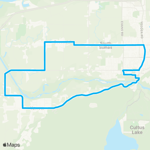 BC Transit Fraser Valley Region Yarrow - Greendale map
