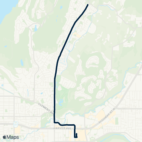 BC Transit Kelowna Glenmore / Orchard Park map