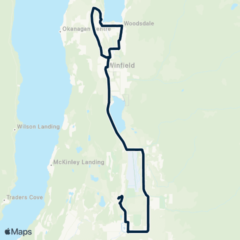 BC Transit Kelowna Lake Country map