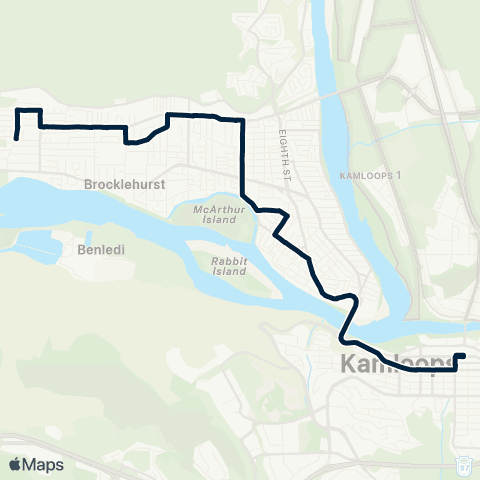 BC Transit Kamloops Parkcrest map