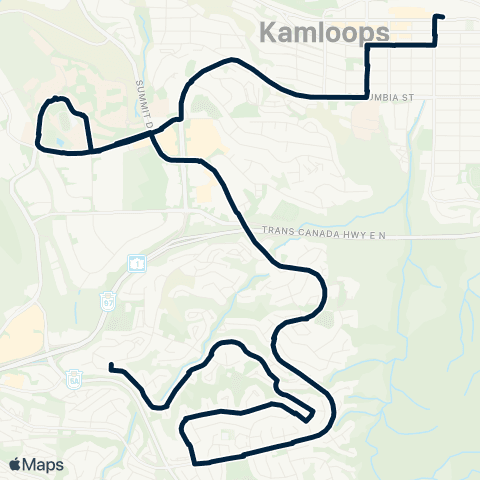 BC Transit Kamloops Gleneagles map