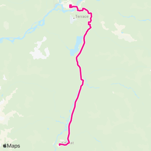 BC Transit Kitimat-Stikine Terrace-Kitimat Connector map