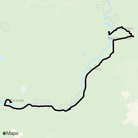 BC Transit Kitimat-Stikine West Connector map