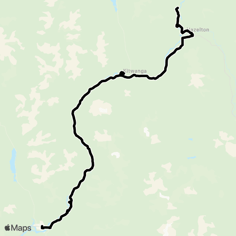 BC Transit Kitimat-Stikine Hazeltons / Terrace map