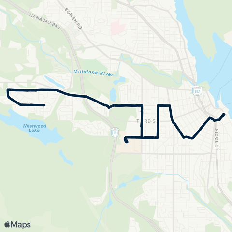 BC Transit Nanaimo Fairview map
