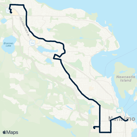 BC Transit Nanaimo VIU Express map