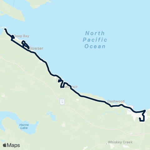 BC Transit Nanaimo Deep Bay map
