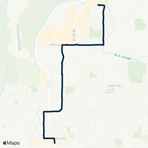 BC Transit North Okanagan North End / Downtown map