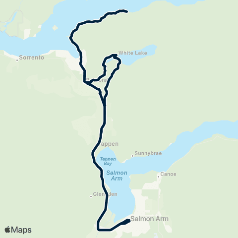 BC Transit North Okanagan Salmon Arm-Eagle Bay map