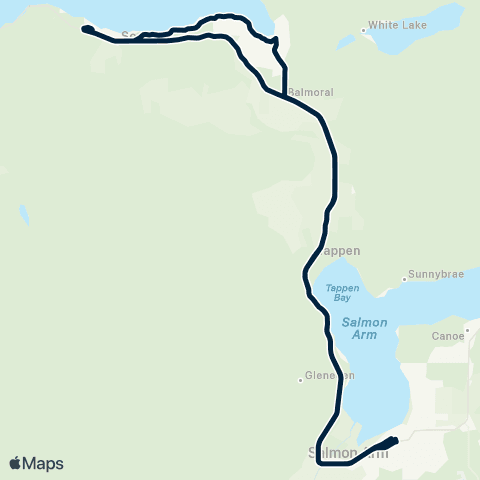 BC Transit North Okanagan Salmon Arm-Sorrento map