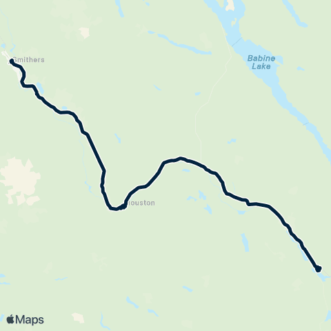 BC Transit Prince George Smithers / Burns Lake map