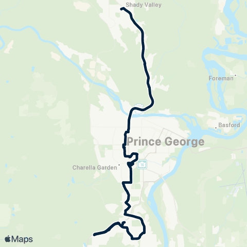 BC Transit Prince George Westgate map