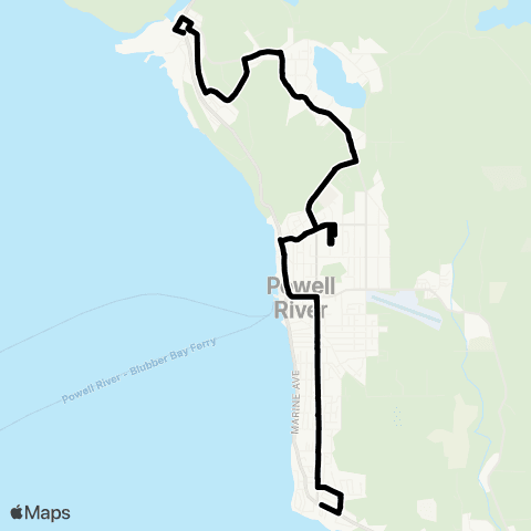 BC Transit Powell River Townsite / Grief Point map