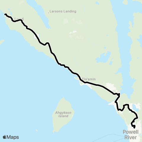 BC Transit Powell River Lund map