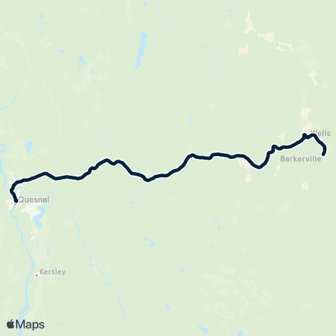 BC Transit Quesnel Wells map