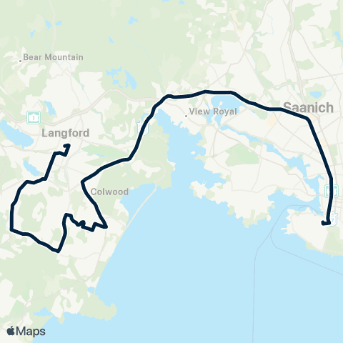 BC Transit Victoria Happy Valley / Downtown map