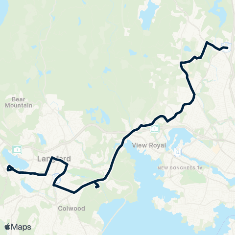 BC Transit Victoria Royal Oak Exch / Westhills Exch map