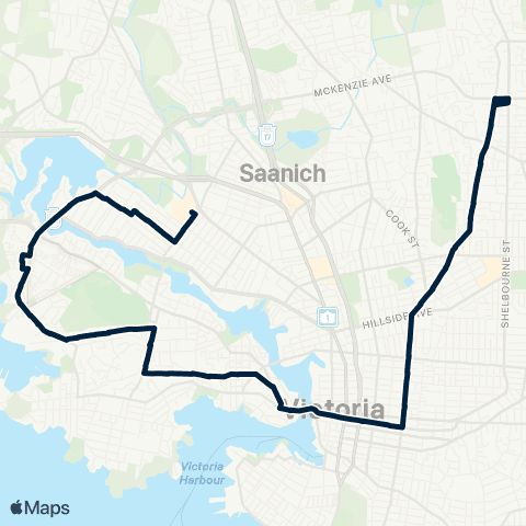 BC Transit Victoria Cedar Hill / Tillicum Centre map