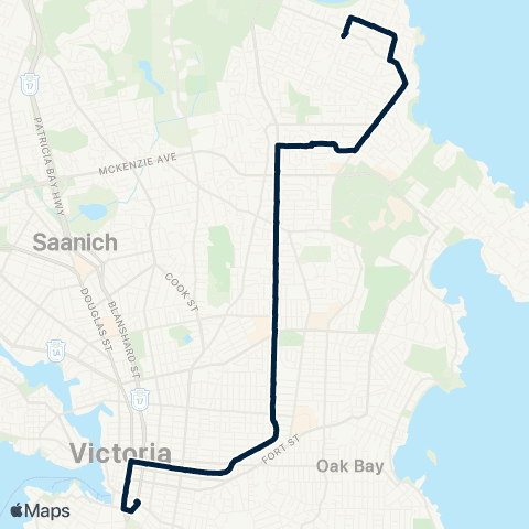 BC Transit Victoria Gordon Head / Downtown map