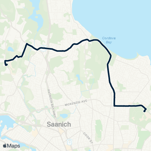BC Transit Victoria Interurban / Royal Oak Exch / UVIC map