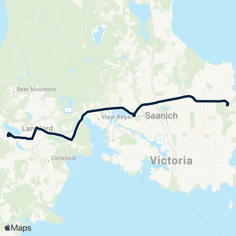 BC Transit Victoria Westhills Exch / UVIC Express map