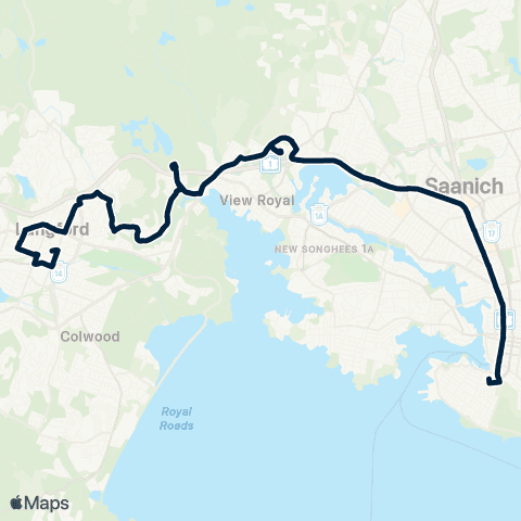 BC Transit Victoria Vic General / Langford Exch map