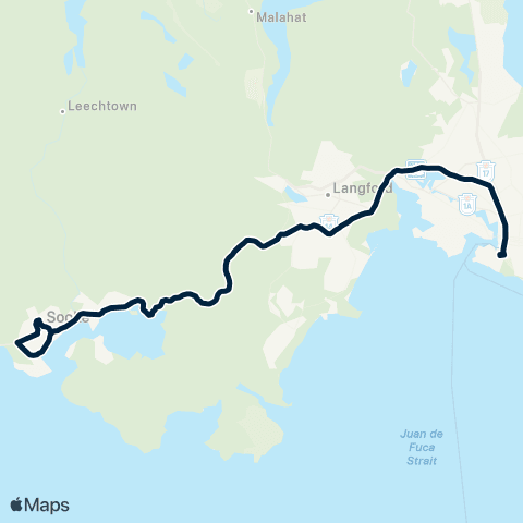 BC Transit Victoria Sooke / Langford / Downtown map