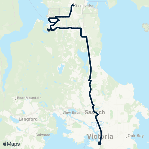 BC Transit Victoria Saanichton / Royal Oak / Downtown map