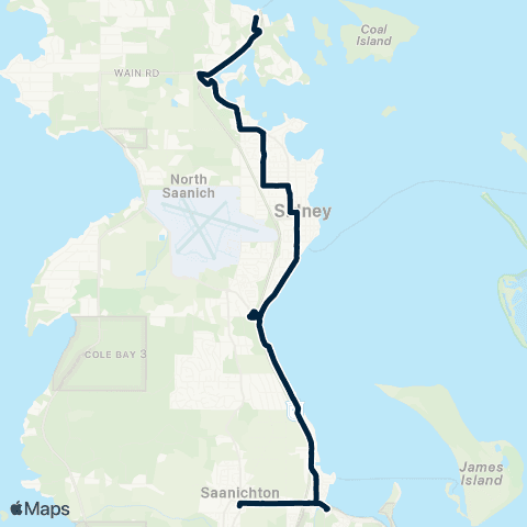 BC Transit Victoria Saanichton / Sidney / Swartz Bay map