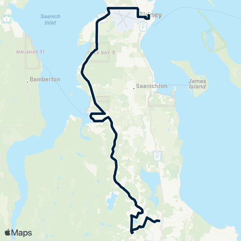 BC Transit Victoria Sidney / Brentwood / Royal Oak map
