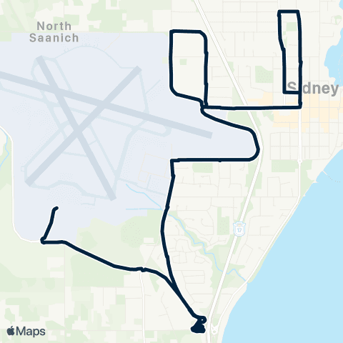 BC Transit Victoria Airport / Sidney Bypass Sidney Industrial map