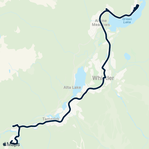 BC Transit Whistler Valley Express map
