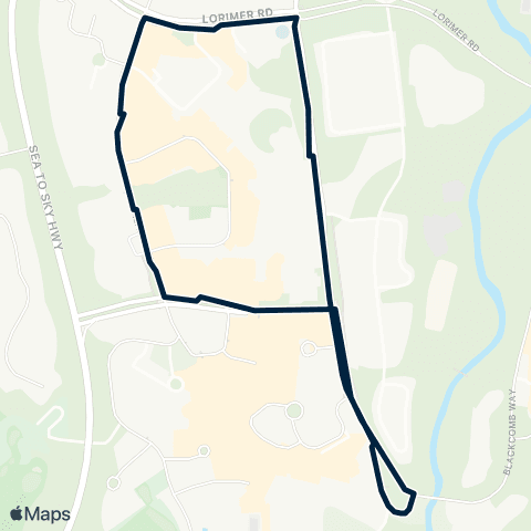 BC Transit Whistler Marketplace Shuttle Free Service map