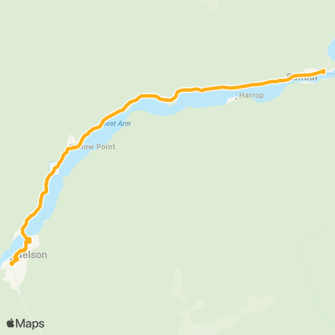 BC Transit West Kootenay North Shore map