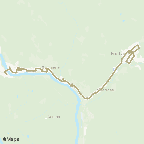 BC Transit West Kootenay Glenmerry / Fruitvale map
