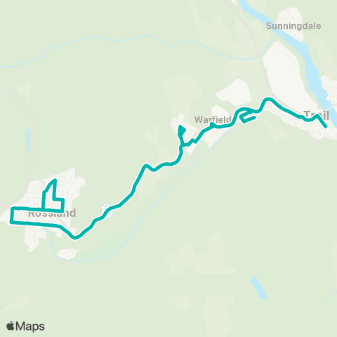 BC Transit West Kootenay Rossland map