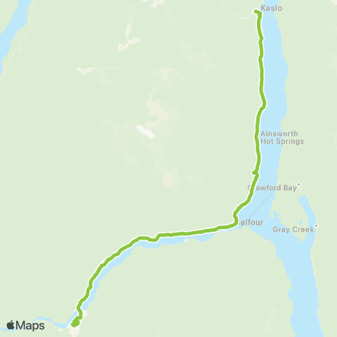 BC Transit West Kootenay Kaslo-Nelson map